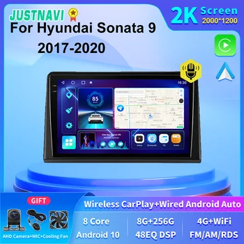 JUSTNAVI 2K Экран Автомобиля Радио GPS Навигация Для Hyundai Sonata 9 2017 2018 2019 2020 Android Auto Carplay 4G LTE 8 + 256GB SWC DSP