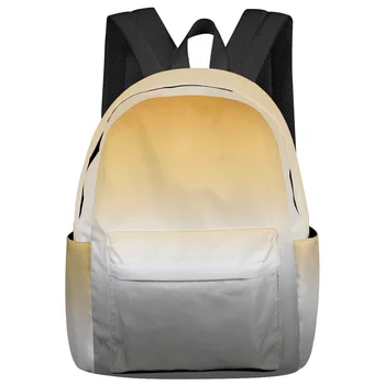 Желтые градиентные женские мужские рюкзаки, водонепроницаемый школьный рюкзак с несколькими карманами для студентов, мальчиков и девочек, Ноутбук, книжный набор Mochilas