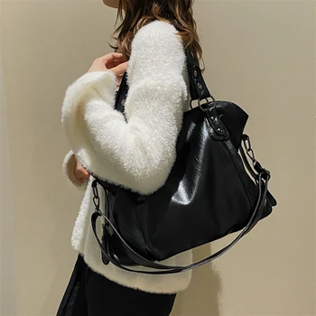 Высококачественная осенне-зимняя женская сумка, модная и универсальная, повседневная сумка через плечо, сумка большой вместимости