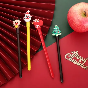 60ШТ Гелевых ручек Санта-Клауса, черная Рождественская гелевая ручка, канцелярские принадлежности с мультяшным оленем, студенческие призы, школьные принадлежности
