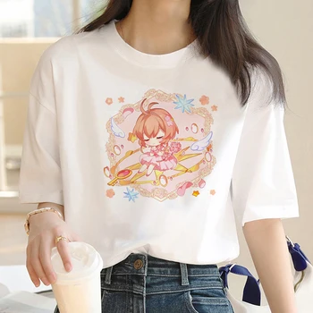 Женская футболка Cardcaptor Sakura Y2K, забавная футболка для девочек, одежда в стиле манга харадзюку