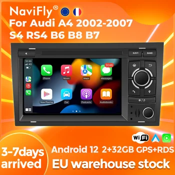 Android 12 стерео Автомагнитола для AUDI A4 S4 B6 B7 RS4 8E 8H 8F B9 Seat Exeo 2002-2008 Авторадио Мультимедиа GPS CarPlay Auto