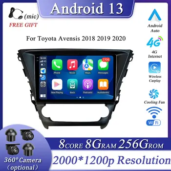 10 дюймов для Toyota Avensis 2018 2019 2020 Автомобильный радиоприемник Мультимедийный плеер Навигация GPS Carplay 4G WIFI BT QLED экран Android 13