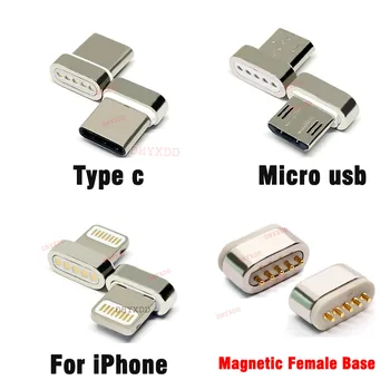 Штекер магнитного зарядного кабеля 1 шт., разъем для быстрой зарядки USB Micro Type C, Магнитное зарядное устройство для передачи данных, разъем для iPhone, ноутбука, планшета Xiaomi