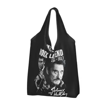 Сумка-тоут для покупок Johnny Hallyday, женская мода, Французская рок-певица, сумки через плечо, сумка большой емкости